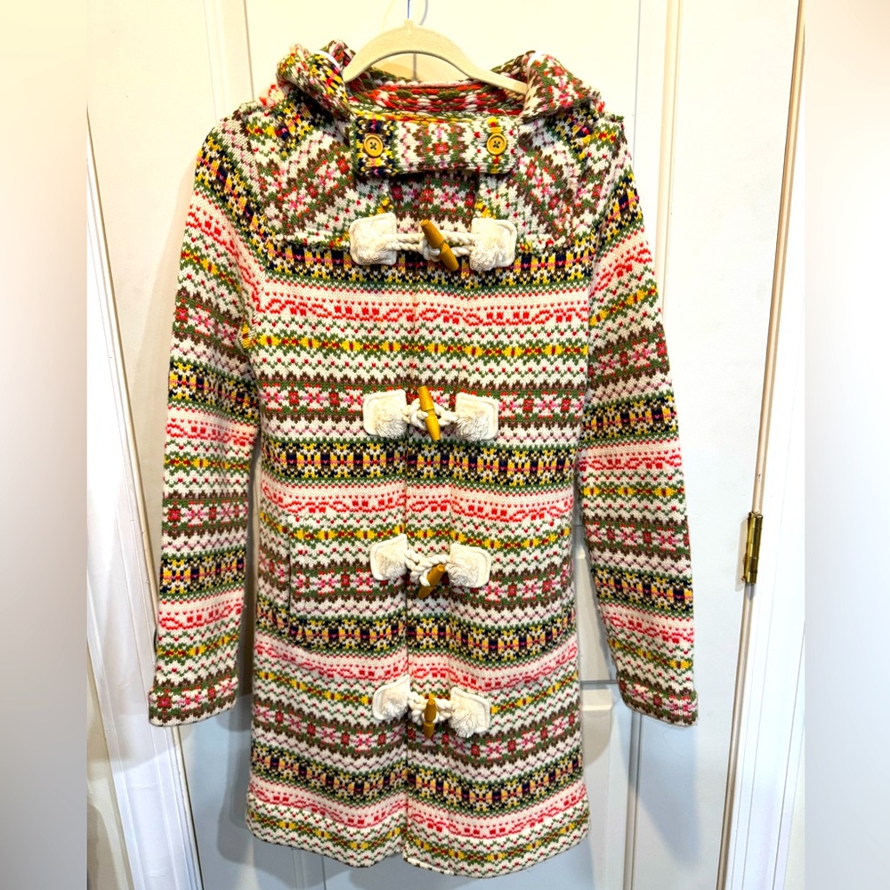 Anthropologie Sparrow Lambswool Jacket Size Small Wood Toggle Buttons